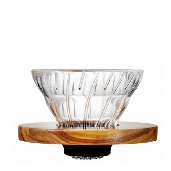 Glass Coffee Dripper V60 01-olivewood